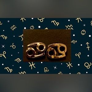 Cancer Gold Stud Earrings